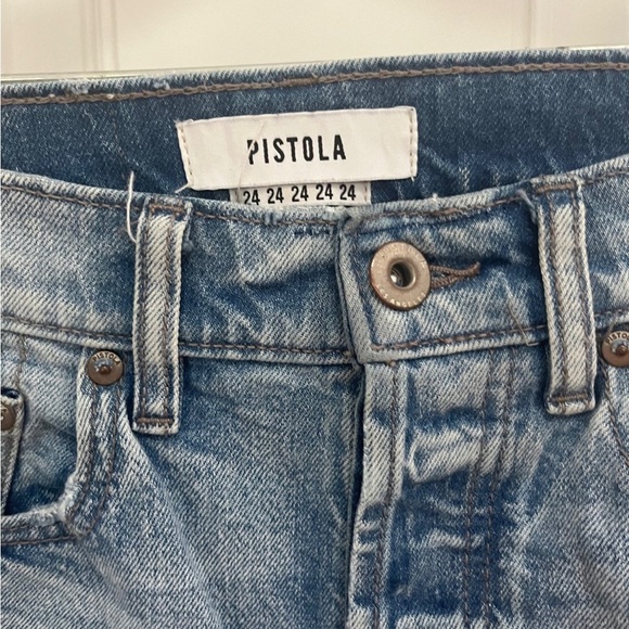 Pistola distressed high rise jeans size 24, button fly - Picture 2 of 4